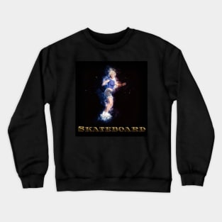 Skateboard Female Skateboarder in Blue Skateboards Skateboarding Designs Skateboarding Gifts Crewneck Sweatshirt